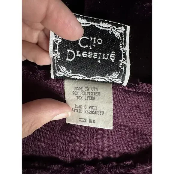 VTG Dressing Clio Velvet Med Dress Sheer Sleeves Whimsigoth Vampcore romance - Picture 8 of 9